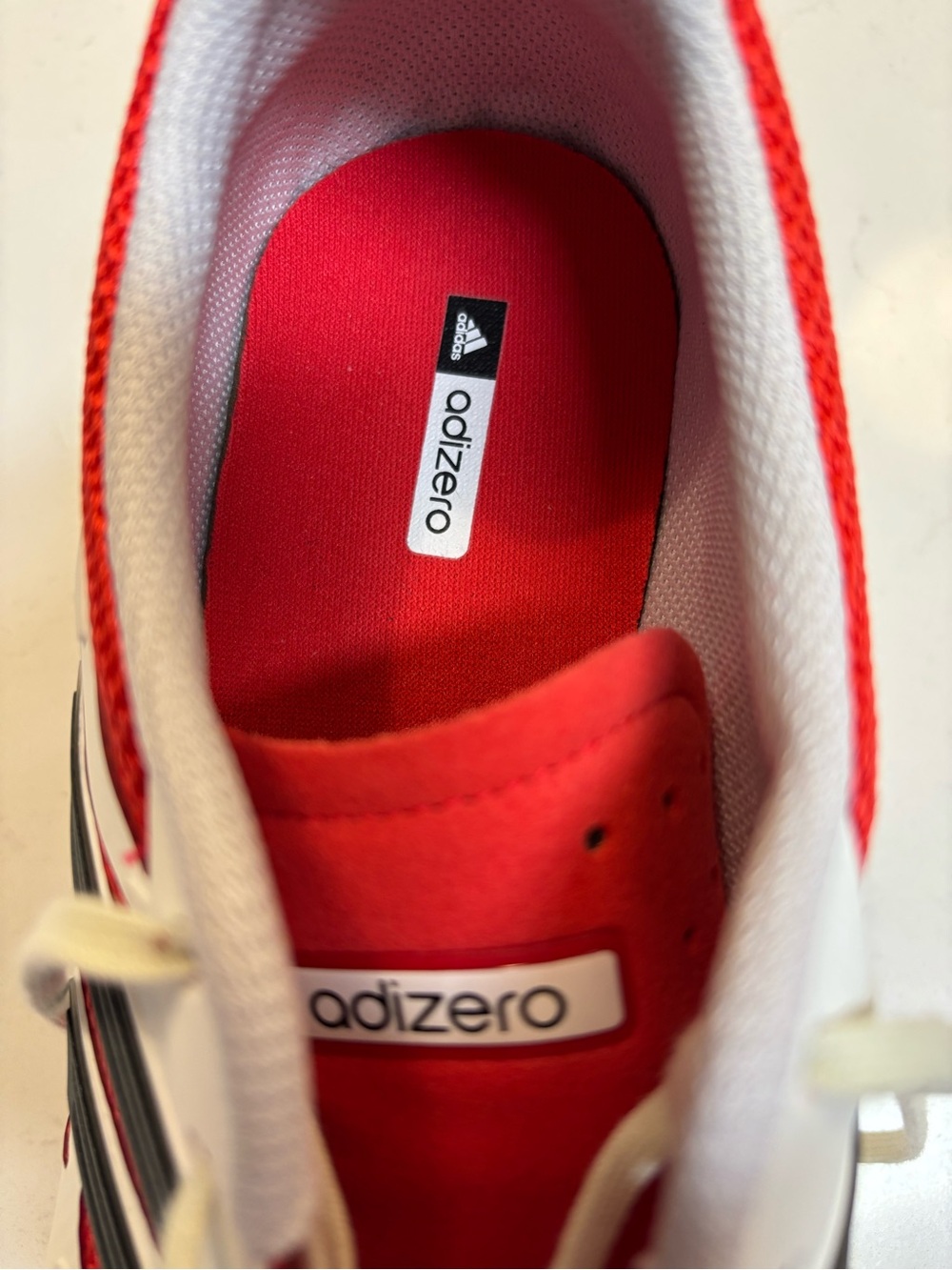 adidas White and Red Low-Top Sneakers with Black Collar - Picture 7 of 8